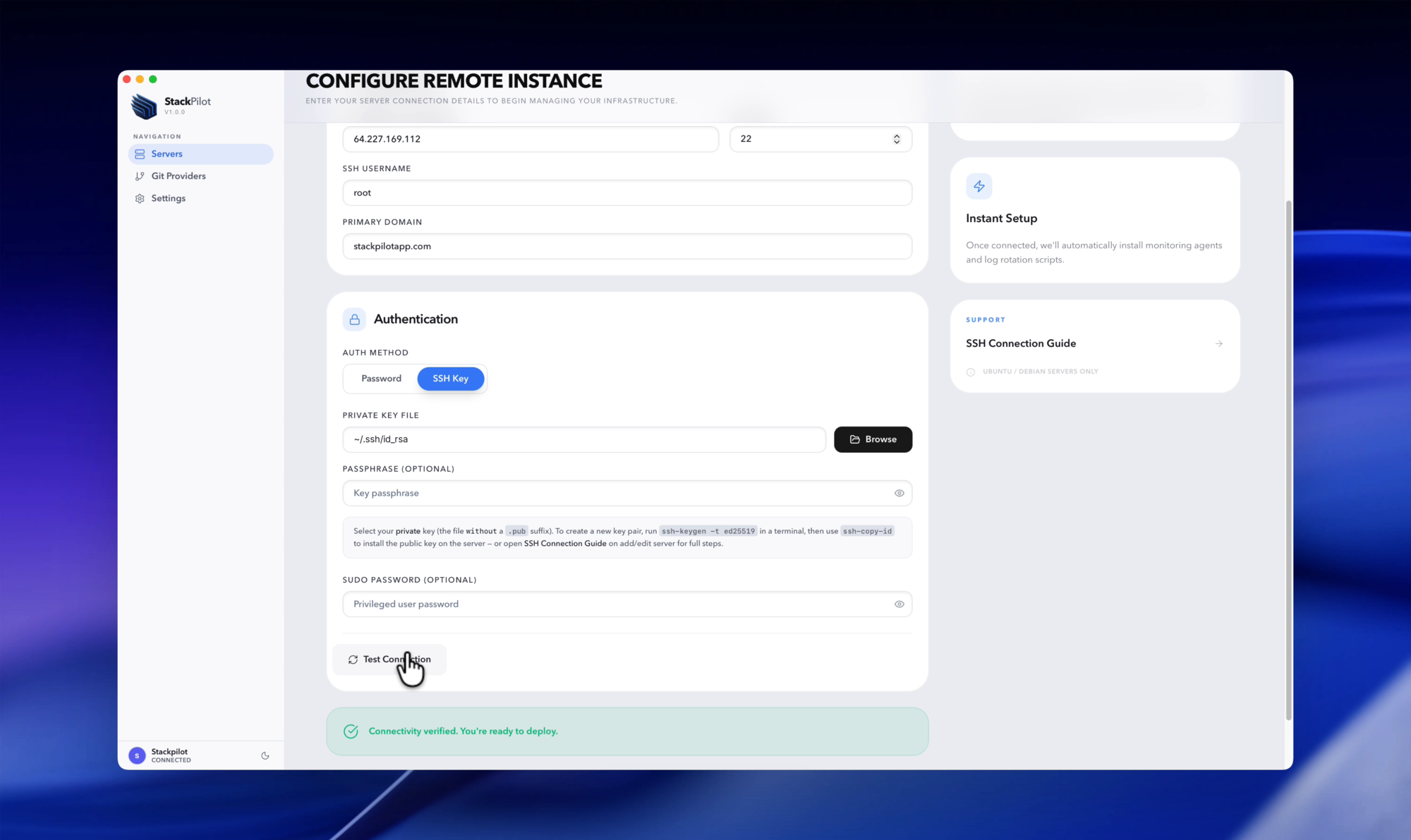 SSH authentication options